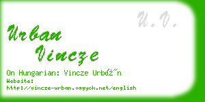 urban vincze business card